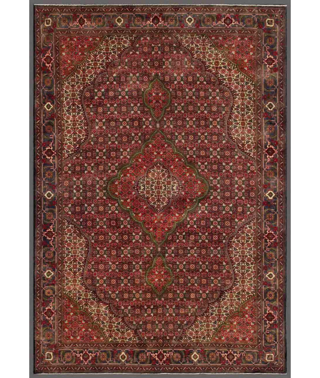 Hand Knotted Heritage Mahi Wool Rug - 6'6'' x 9'6'' 6' 6" X 9' 6" ( 198 X 290 ) / Blue / Red