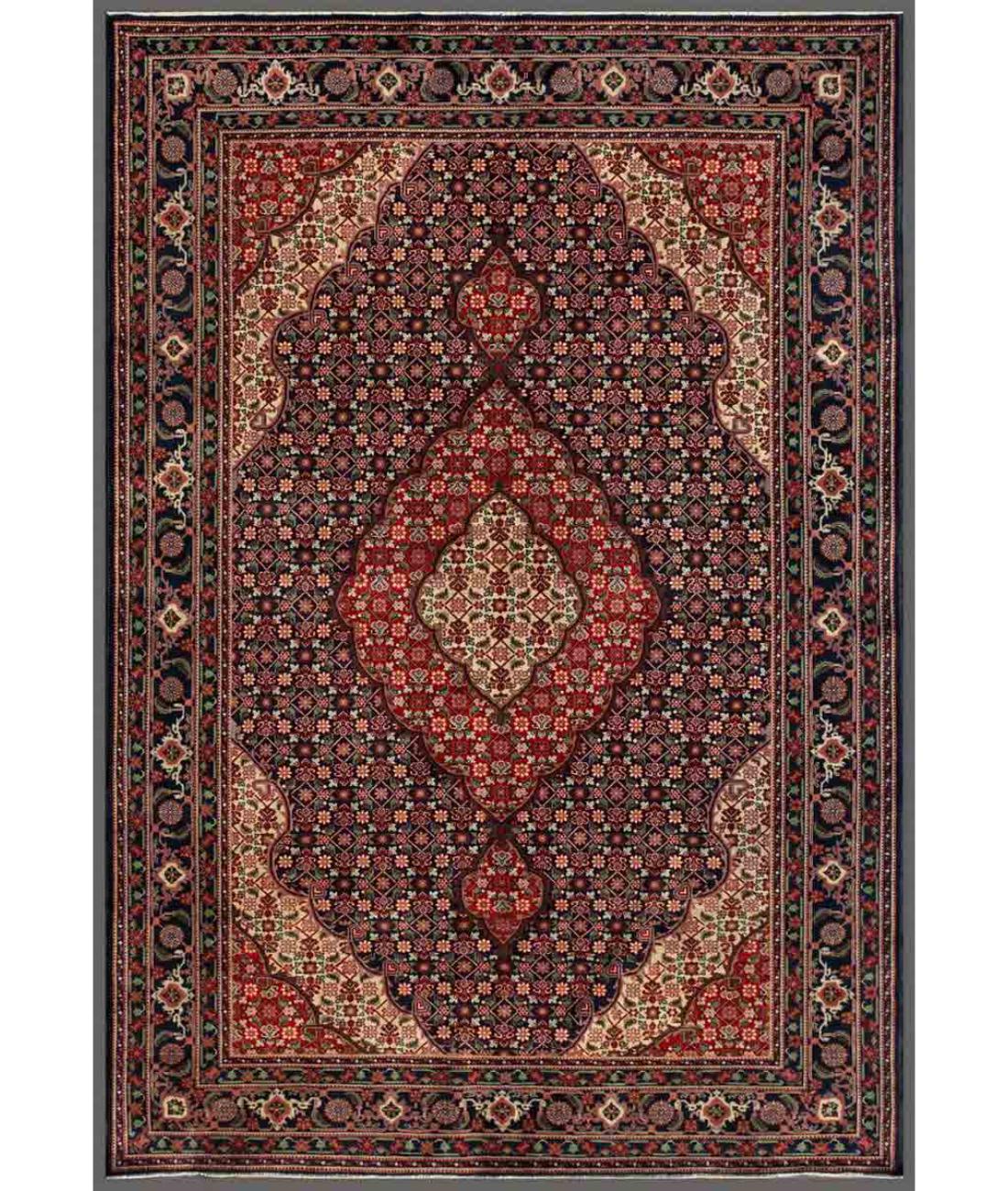 Hand Knotted Heritage Mahi Wool Rug - 6'7'' x 9'7'' 6' 7" X 9' 7" ( 201 X 292 ) / Blue / Red