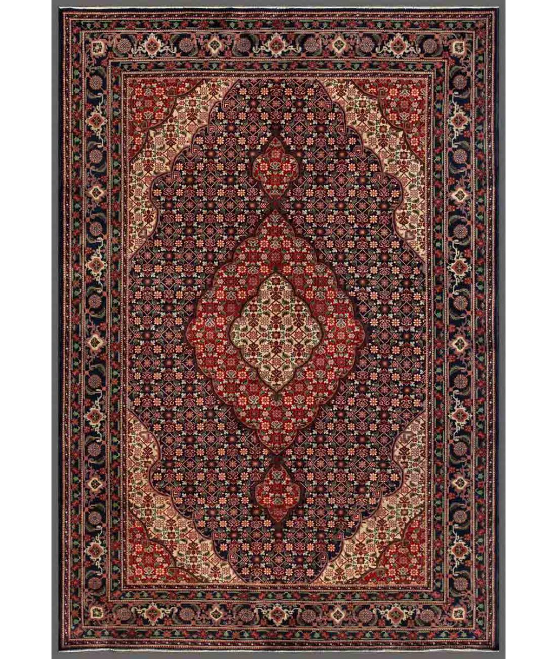 Hand Knotted Heritage Mahi Wool Rug - 6'7'' x 9'7'' 6' 7" X 9' 7" ( 201 X 292 ) / Blue / Red
