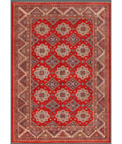 Hand Knotted Tribal Kazak Wool Rug - 9'8'' x 13'7'' 9' 8" X 13' 7" ( 295 X 414 ) / Red / Ivory