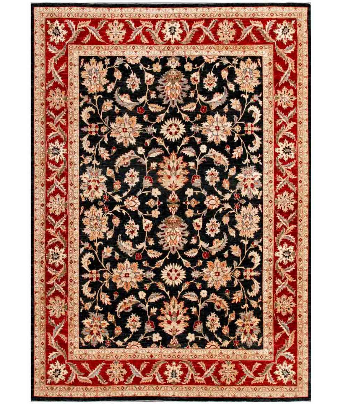 Hand Knotted Ziegler Farhan Wool Rug - 8'10'' x 12'0'' 8' 10" X 12' 0" ( 269 X 366 ) / Black / Red