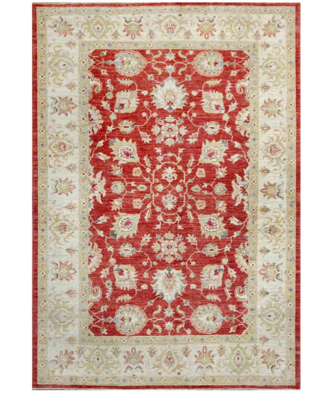 Hand Knotted Ziegler Farhan Wool Rug - 5'6'' x 7'9'' 5' 6" X 7' 9" ( 168 X 236 ) / Pink / Beige