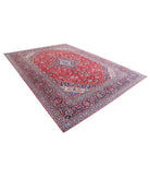 Kashan 9'5'' X 12'8'' Hand-Knotted Wool Rug 9'5'' x 12'8'' (283 X 380) / Red / Blue