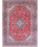 Kashan 9'5'' X 12'8'' Hand-Knotted Wool Rug 9'5'' x 12'8'' (283 X 380) / Red / Blue