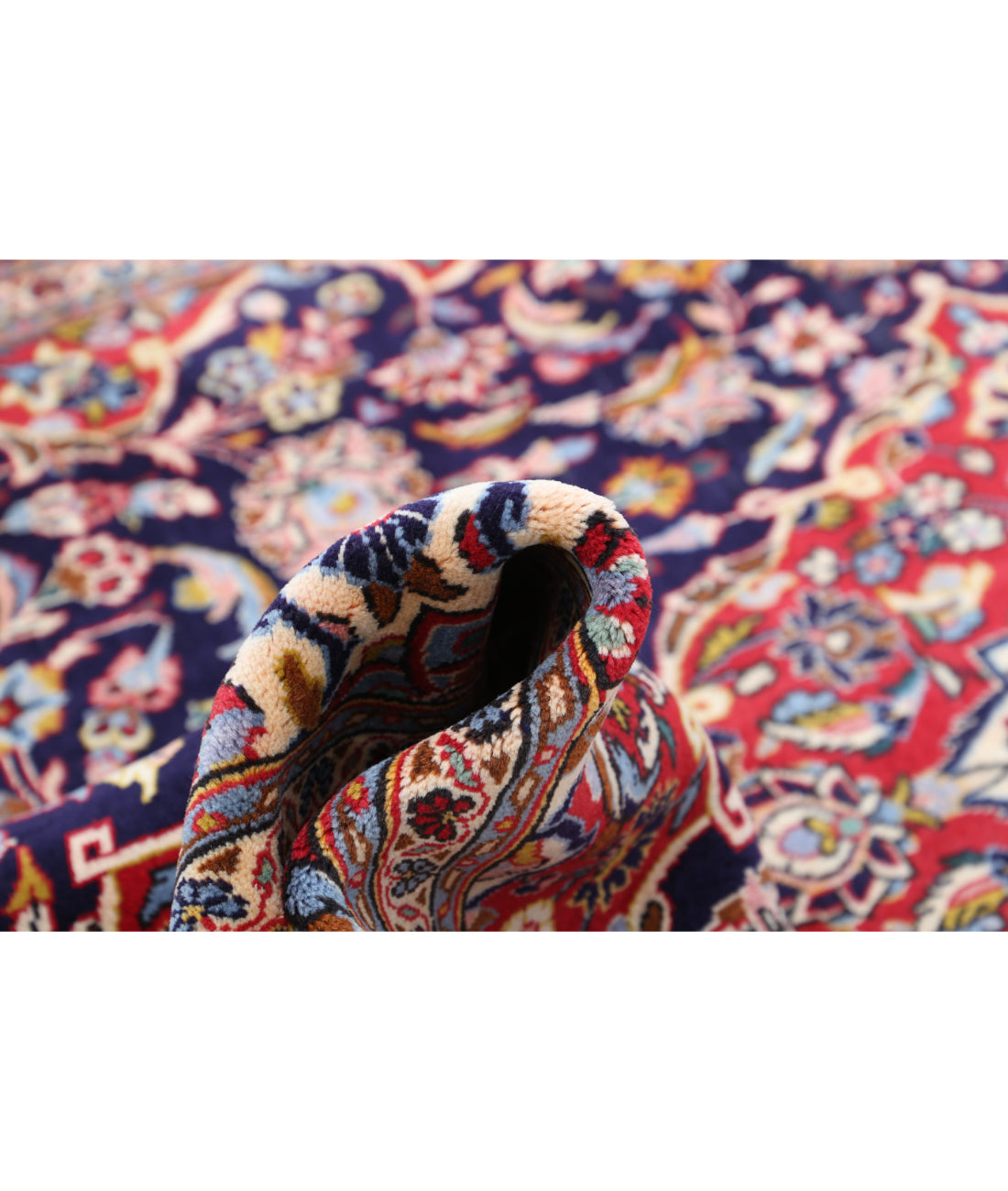 Kashan 6'5'' X 10'3'' Hand-Knotted Wool Rug 6'5'' x 10'3'' (193 X 308) / Blue / Red