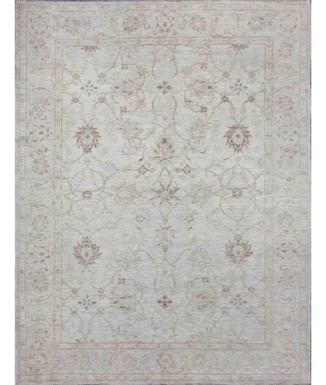 Hand Knotted Fine Serenity Wool Rug - 5'6'' x 7'0'' 5' 6" X 7' 0" ( 168 X 213 ) / Ivory / Taupe