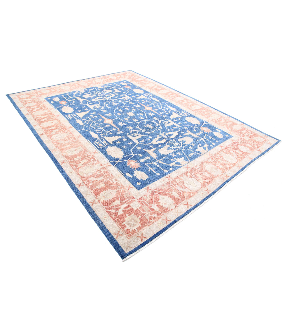 Serenity 8'0'' X 10'3'' Hand-Knotted Wool Rug 8'0'' x 10'3'' (240 X 308) / Blue / Red