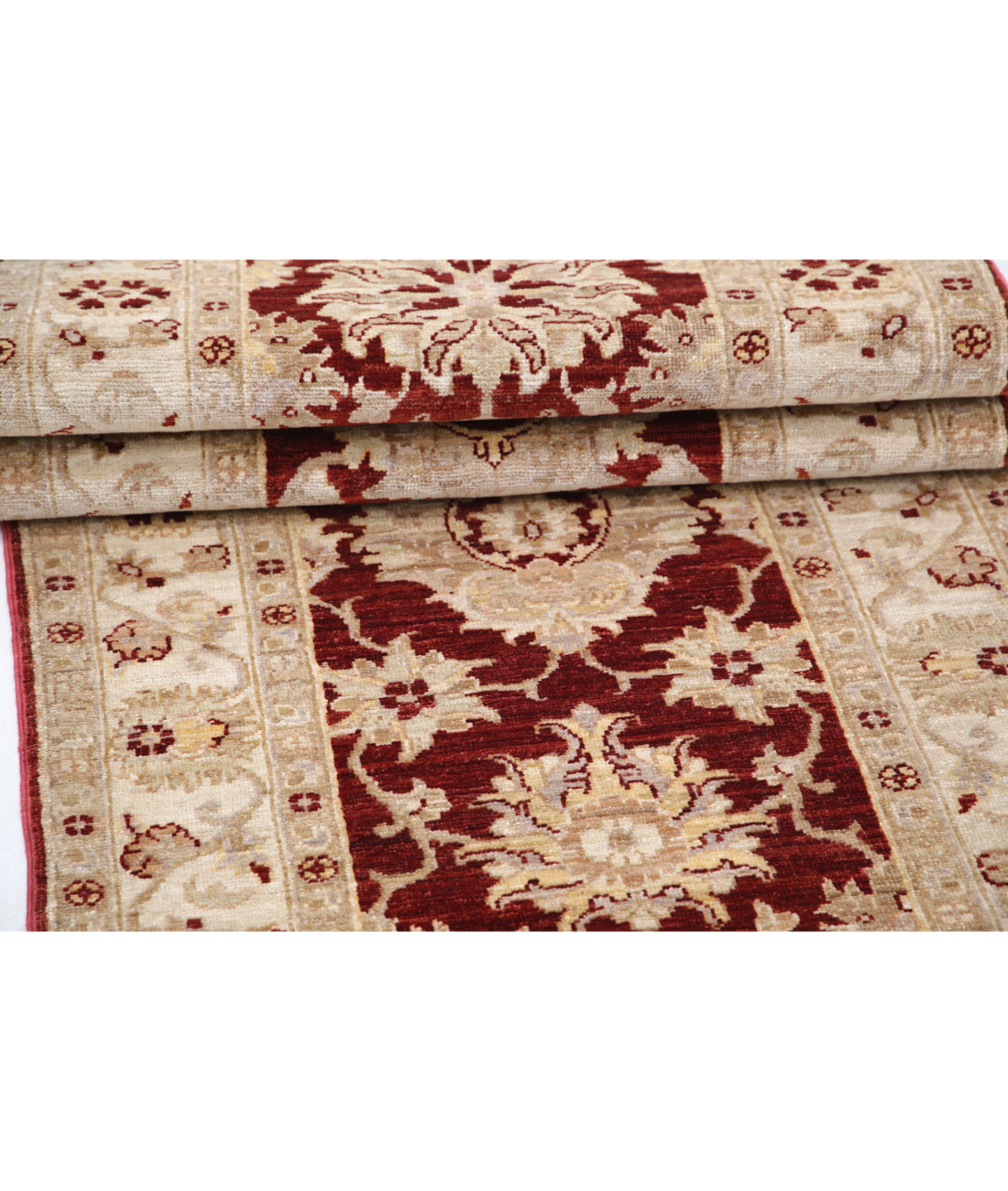 Ziegler 2'7'' X 13'8'' Hand-Knotted Wool Rug 2'7'' x 13'8'' (78 X 410) / Burgundy / Ivory