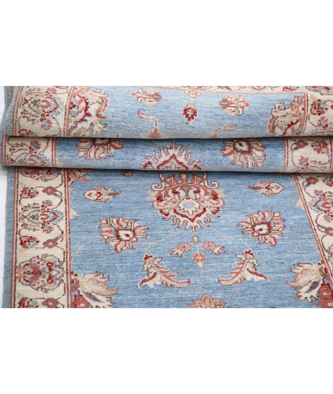 Ziegler 2'9'' X 8'2'' Hand-Knotted Wool Rug 2'9'' x 8'2'' (83 X 245) / Blue / Ivory