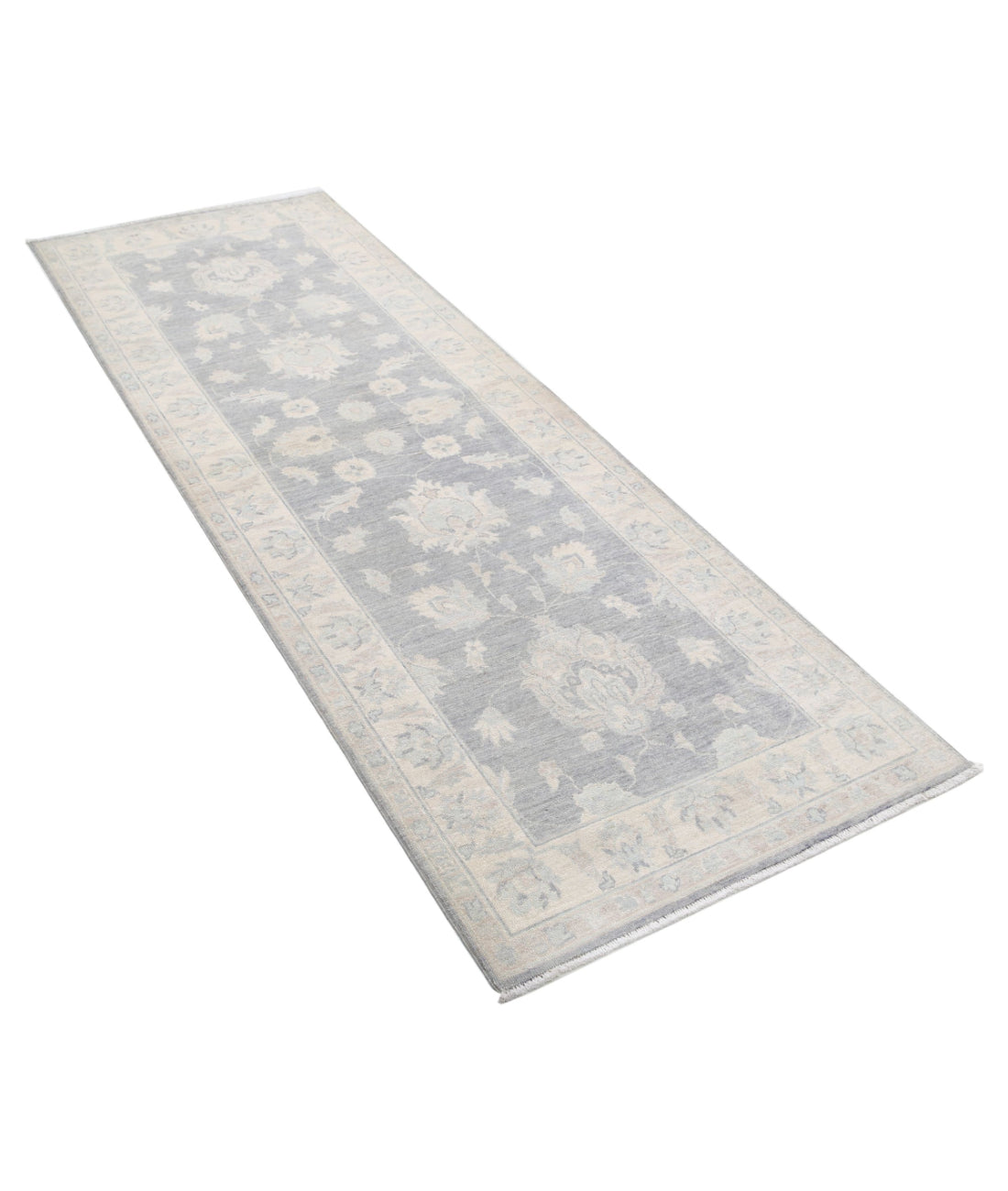 Serenity 2'8'' X 8'1'' Hand-Knotted Wool Rug 2'8'' x 8'1'' (80 X 243) / Grey / Ivory
