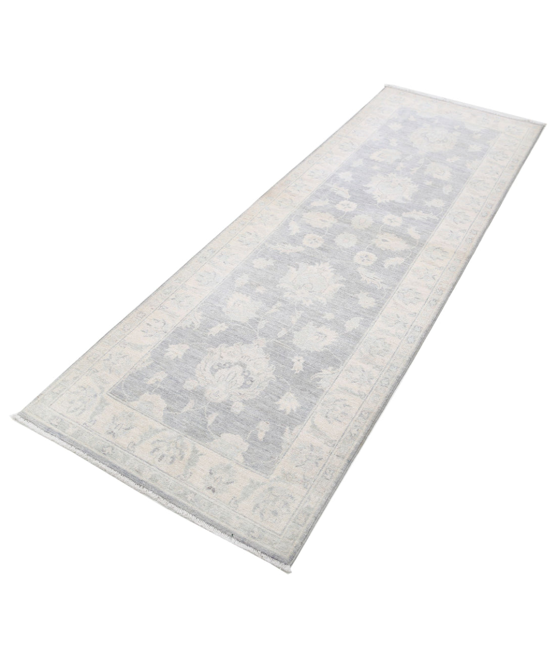 Serenity 2'8'' X 8'1'' Hand-Knotted Wool Rug 2'8'' x 8'1'' (80 X 243) / Grey / Ivory