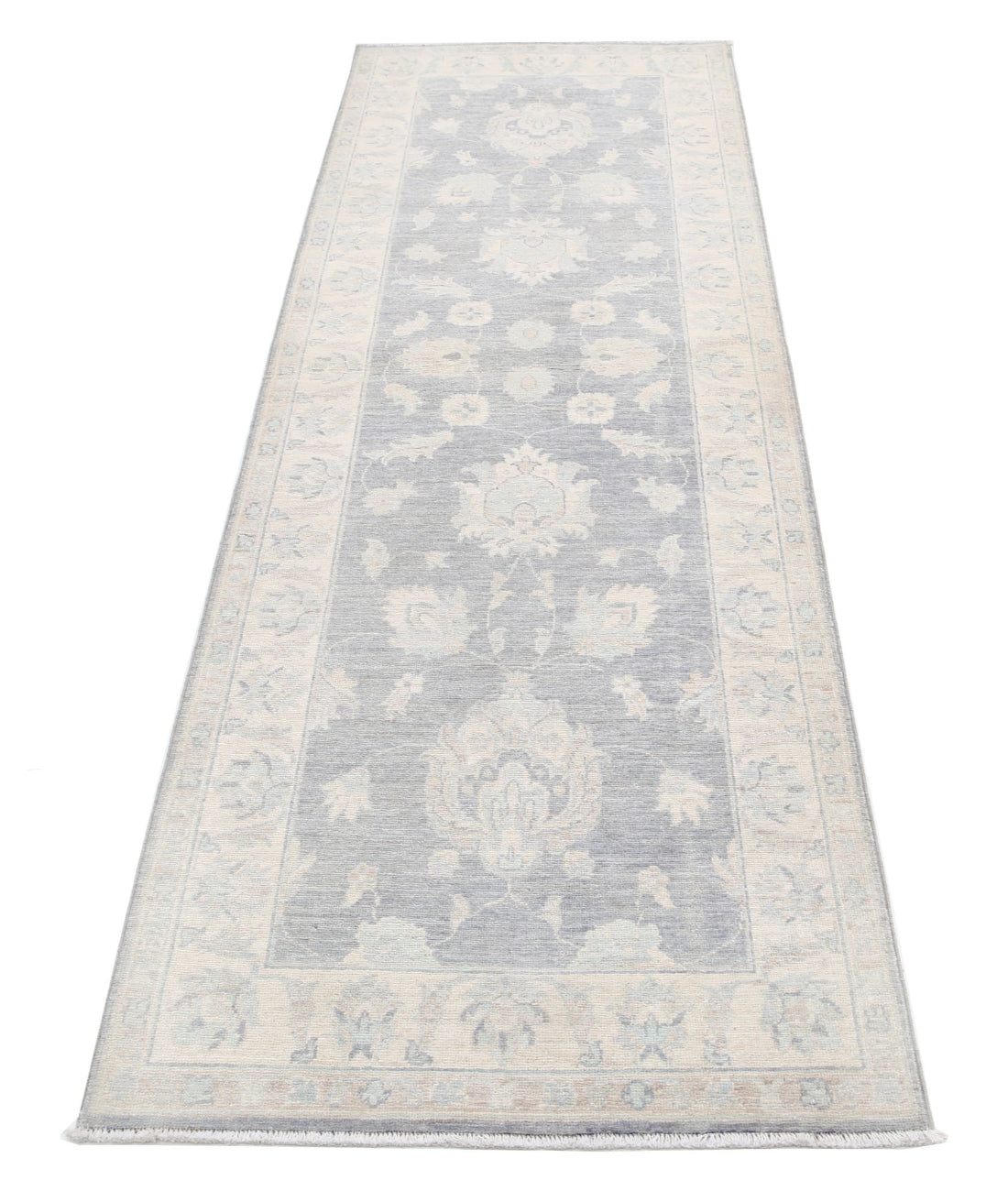 Serenity 2'8'' X 8'1'' Hand-Knotted Wool Rug 2'8'' x 8'1'' (80 X 243) / Grey / Ivory