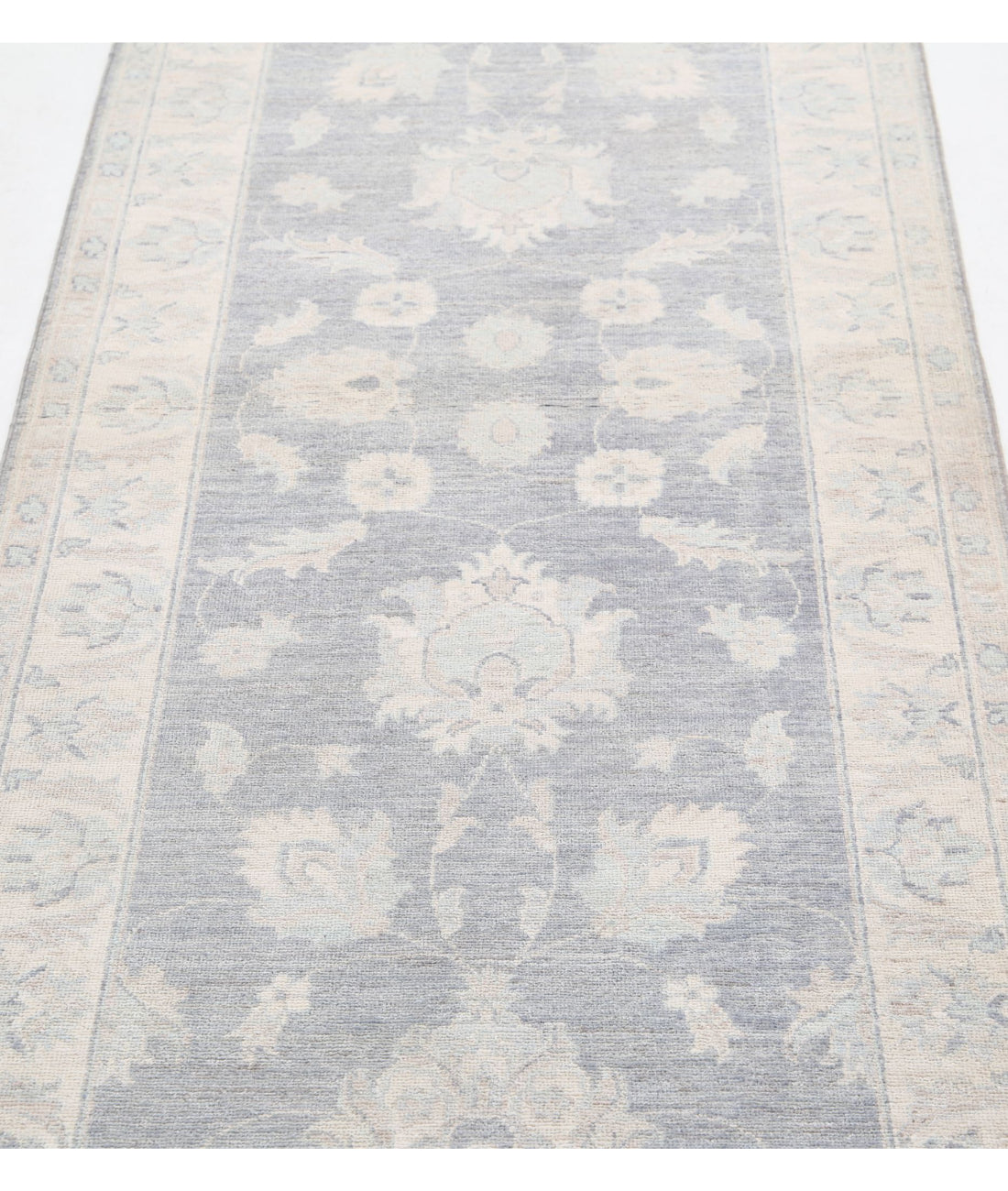 Serenity 2'8'' X 8'1'' Hand-Knotted Wool Rug 2'8'' x 8'1'' (80 X 243) / Grey / Ivory