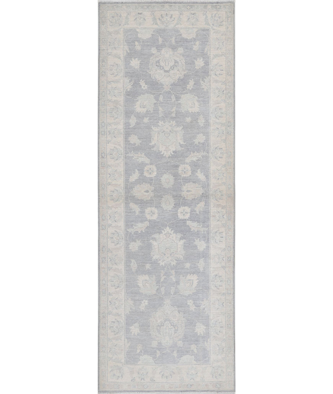 Serenity 2'8'' X 8'1'' Hand-Knotted Wool Rug 2'8'' x 8'1'' (80 X 243) / Grey / Ivory