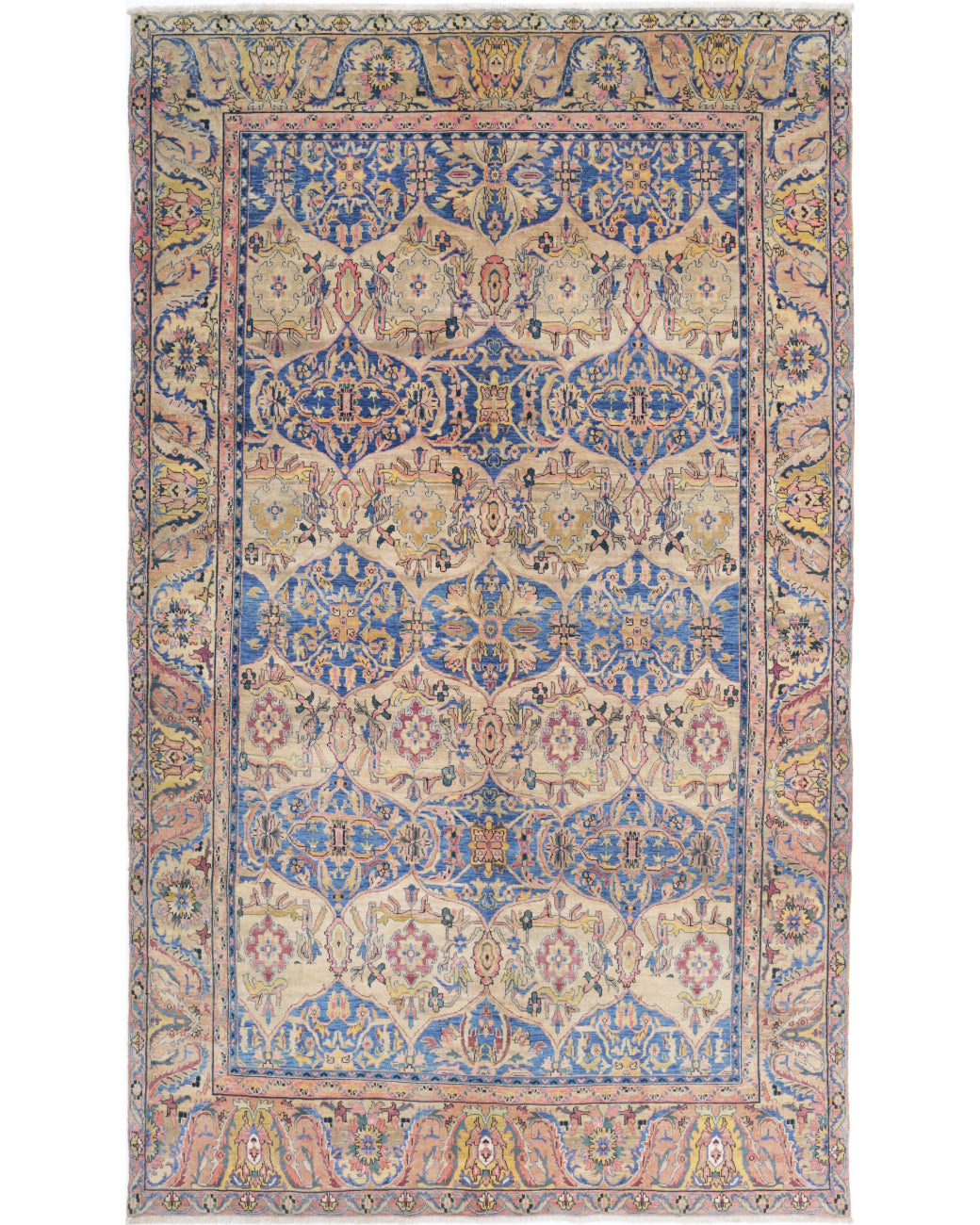 Agra 5'10'' X 10'0'' Hand-Knotted Wool Rug 5'10'' x 10'0'' (90 X 90) / Blue / Multi