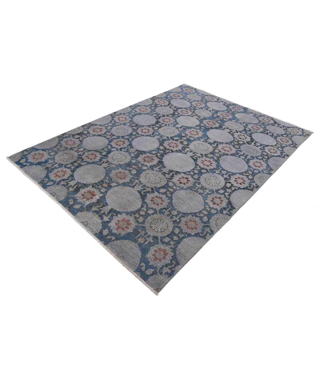 Onyx 5'9'' X 8'3'' Hand-Knotted Wool Rug 5'9'' x 8'3'' (173 X 248) / Blue / Grey