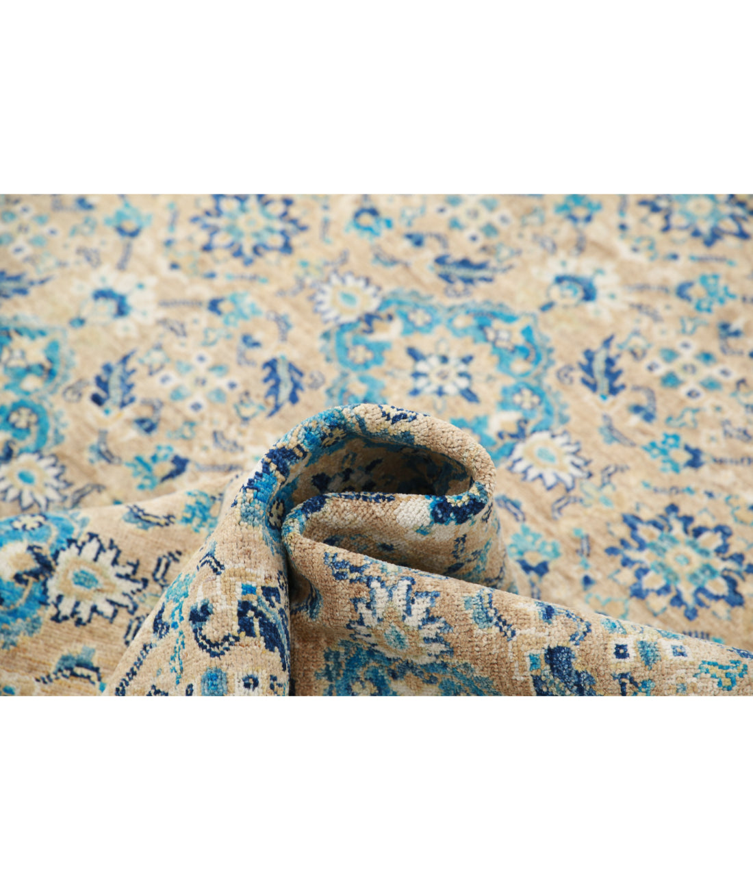 Artemix 8'10'' X 11'7'' Hand-Knotted Wool Rug 8'10'' x 11'7'' (265 X 348) / Taupe / Blue