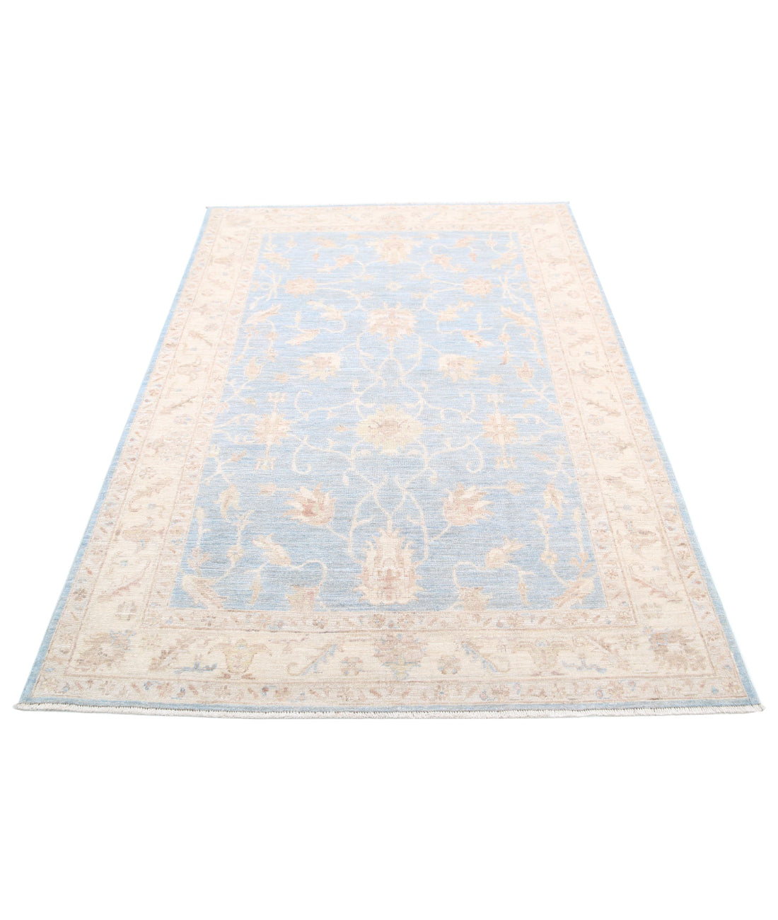 Serenity 4'9'' X 6'11'' Hand-Knotted Wool Rug 4'9'' x 6'11'' (143 X 208) / Blue / Ivory