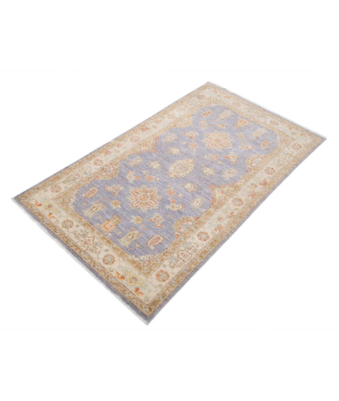 Ziegler 2'11'' X 5'1'' Hand-Knotted Wool Rug 2'11'' x 5'1'' (88 X 153) / Grey / Ivory