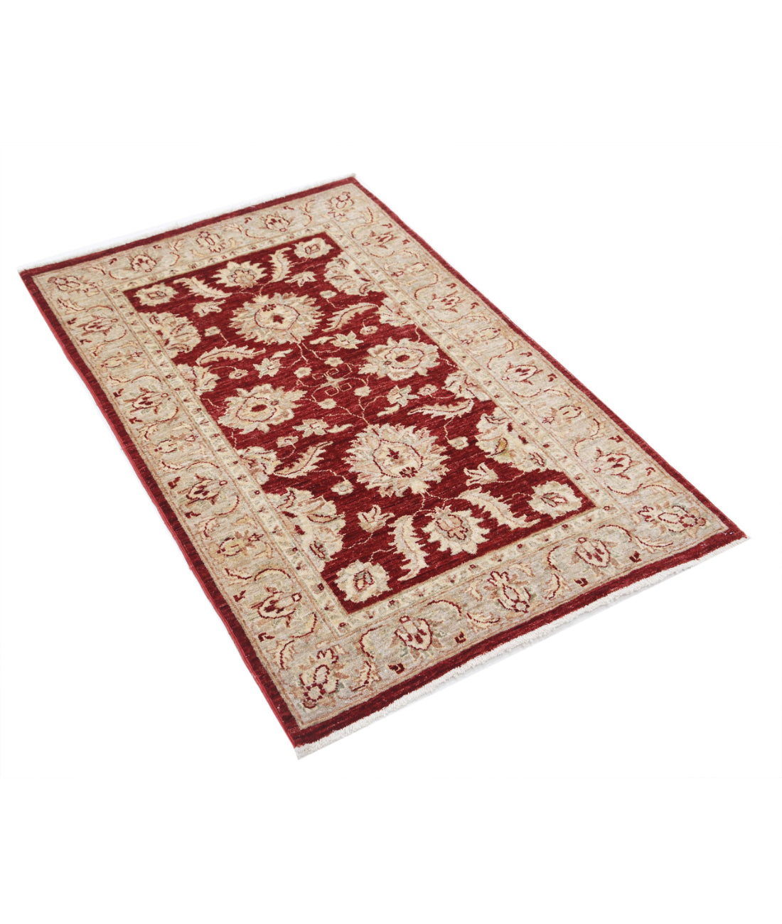 Ziegler 3'0'' X 4'7'' Hand-Knotted Wool Rug 3'0'' x 4'7'' (90 X 138) / Red / Ivory