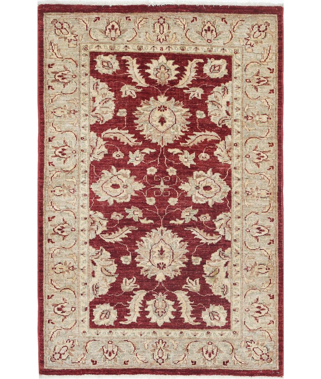 Ziegler 3'0'' X 4'7'' Hand-Knotted Wool Rug 3'0'' x 4'7'' (90 X 138) / Red / Ivory
