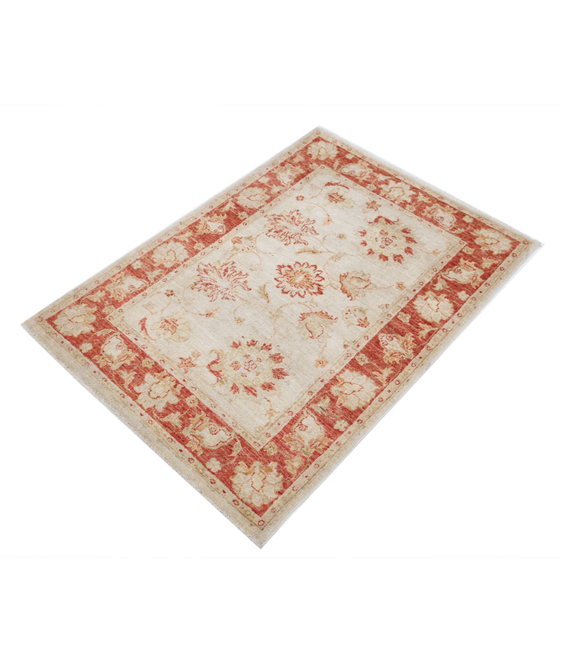 Ziegler 2'9'' X 3'10'' Hand-Knotted Wool Rug 2'9'' x 3'10'' (83 X 115) / Ivory / Red
