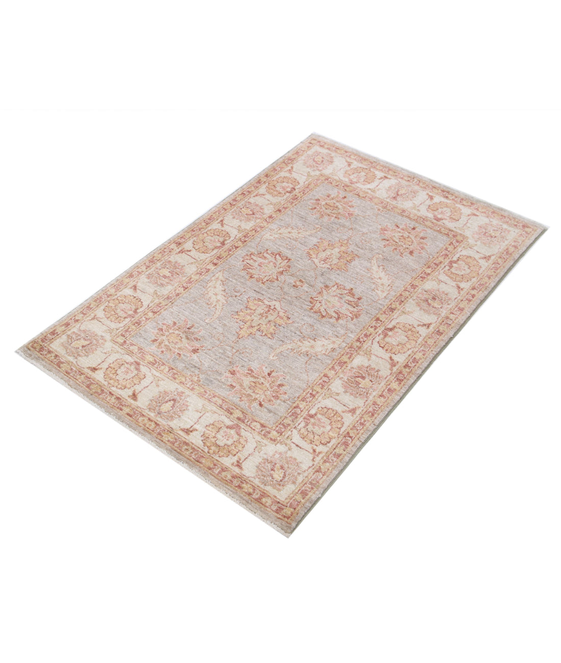 Ziegler 2'9'' X 4'2'' Hand-Knotted Wool Rug 2'9'' x 4'2'' (83 X 125) / Grey / Ivory