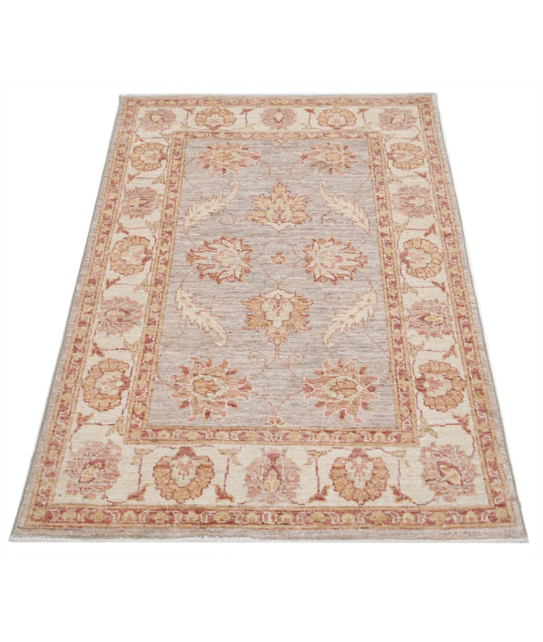 Ziegler 2'9'' X 4'2'' Hand-Knotted Wool Rug 2'9'' x 4'2'' (83 X 125) / Grey / Ivory