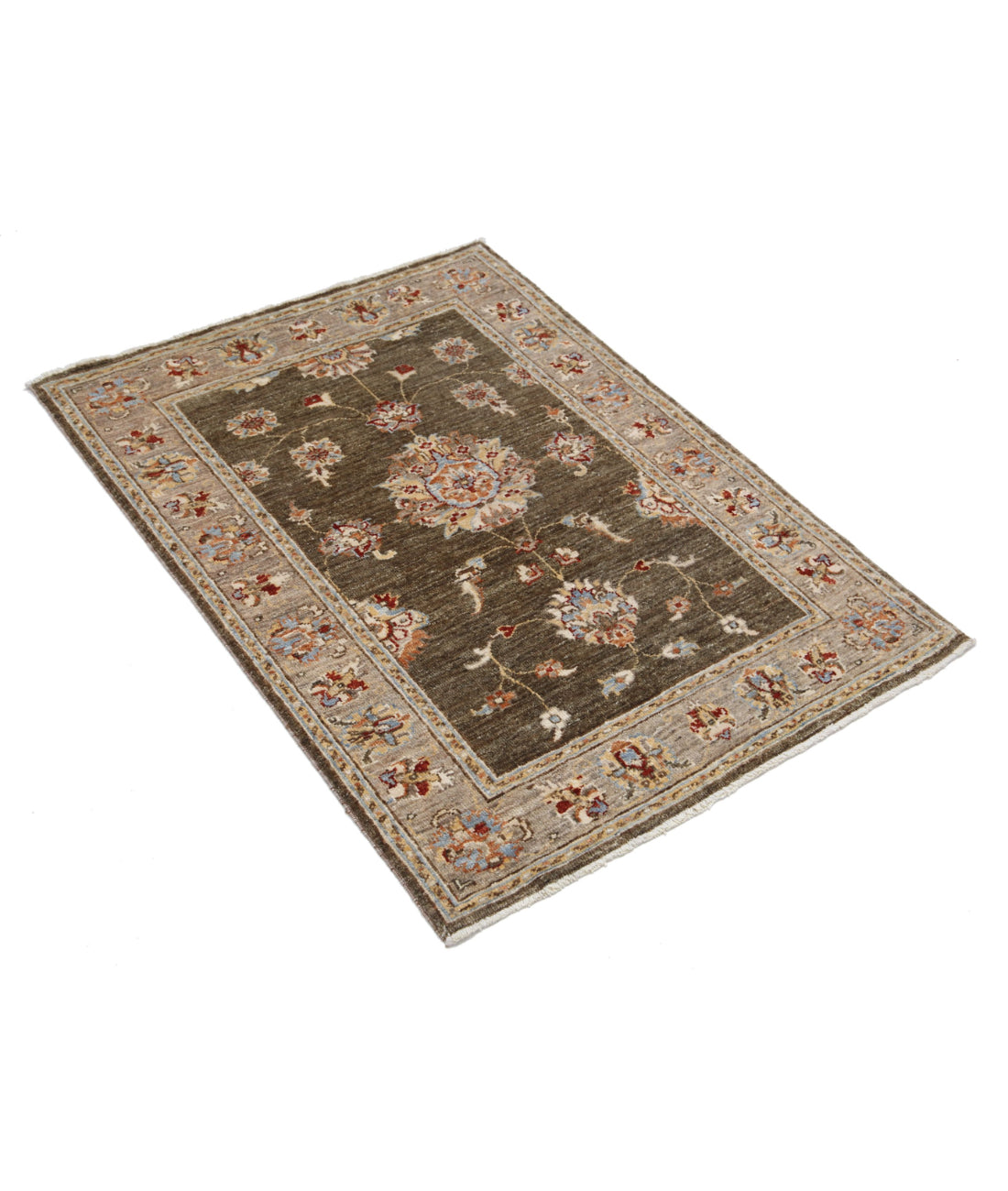 Ziegler 2'8'' X 3'9'' Hand-Knotted Wool Rug 2'8'' x 3'9'' (80 X 113) / Green / Brown