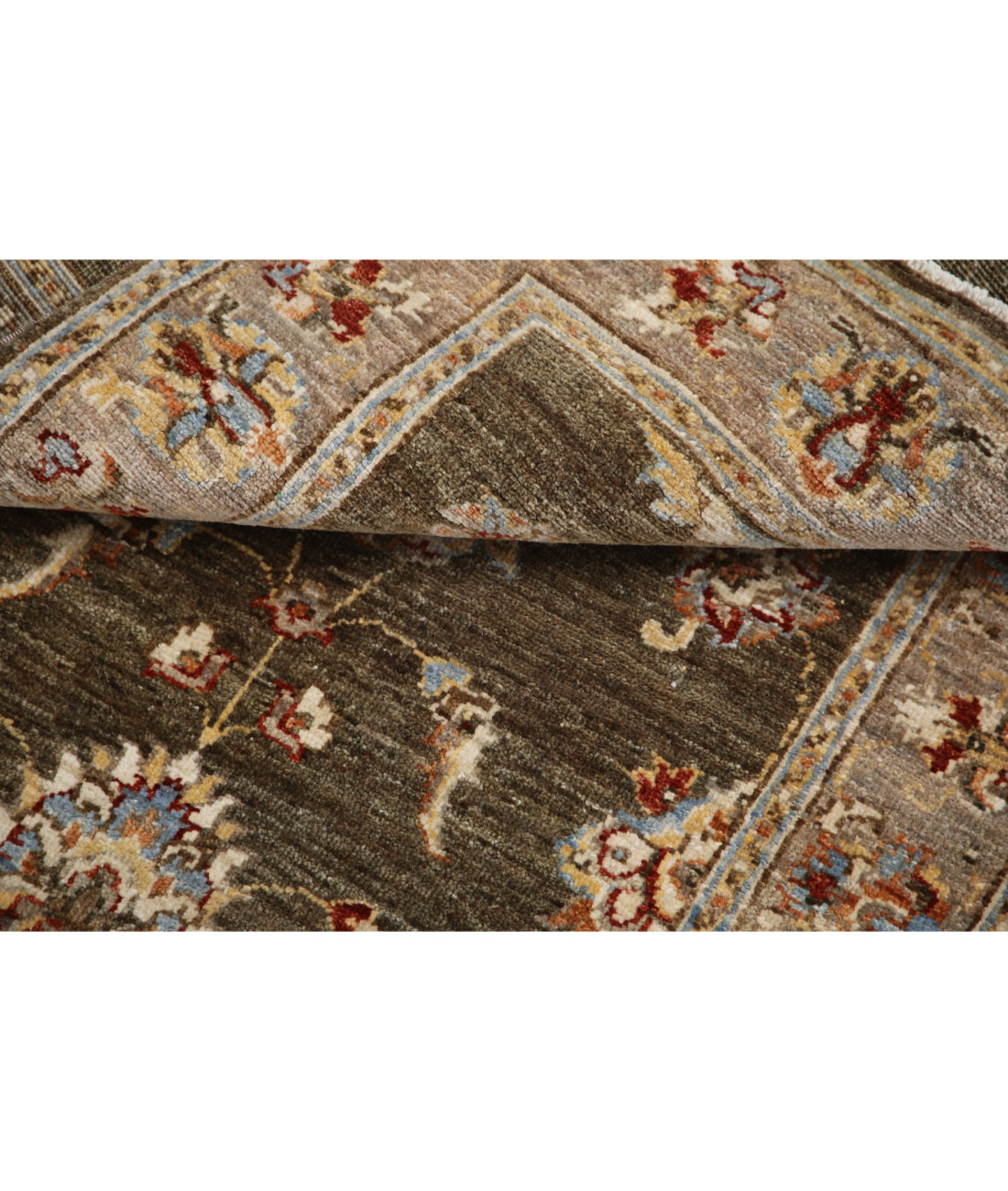 Ziegler 2'8'' X 3'9'' Hand-Knotted Wool Rug 2'8'' x 3'9'' (80 X 113) / Green / Brown