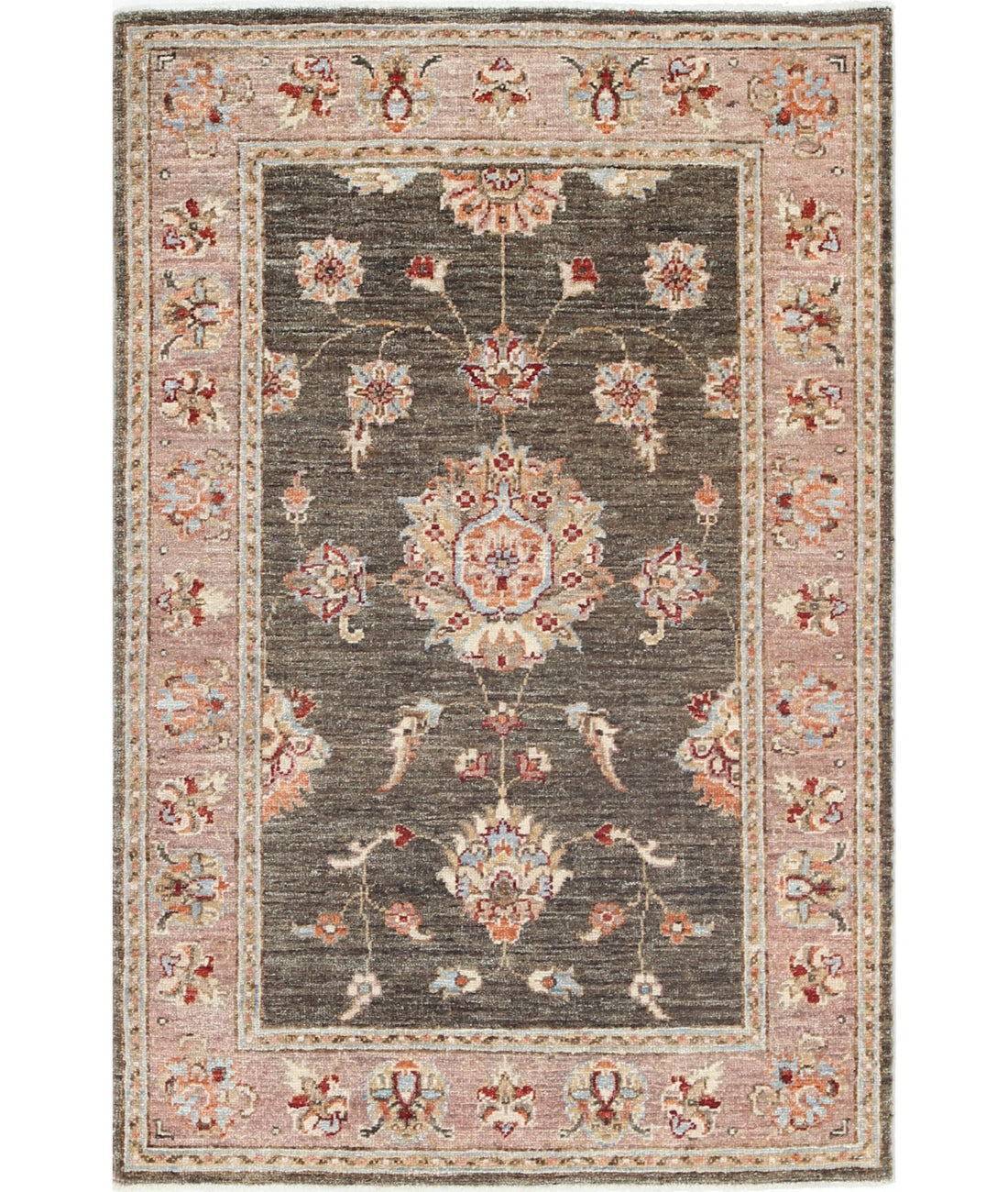 Ziegler 2'7'' X 3'11'' Hand-Knotted Wool Rug 2'7'' x 3'11'' (78 X 118) / Green / Brown