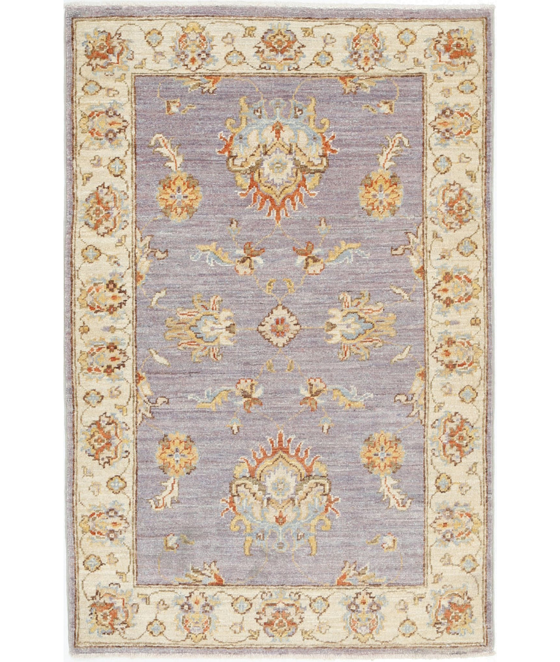 Ziegler 2'8'' X 4'0'' Hand-Knotted Wool Rug 2'8'' x 4'0'' (80 X 120) / Grey / Ivory