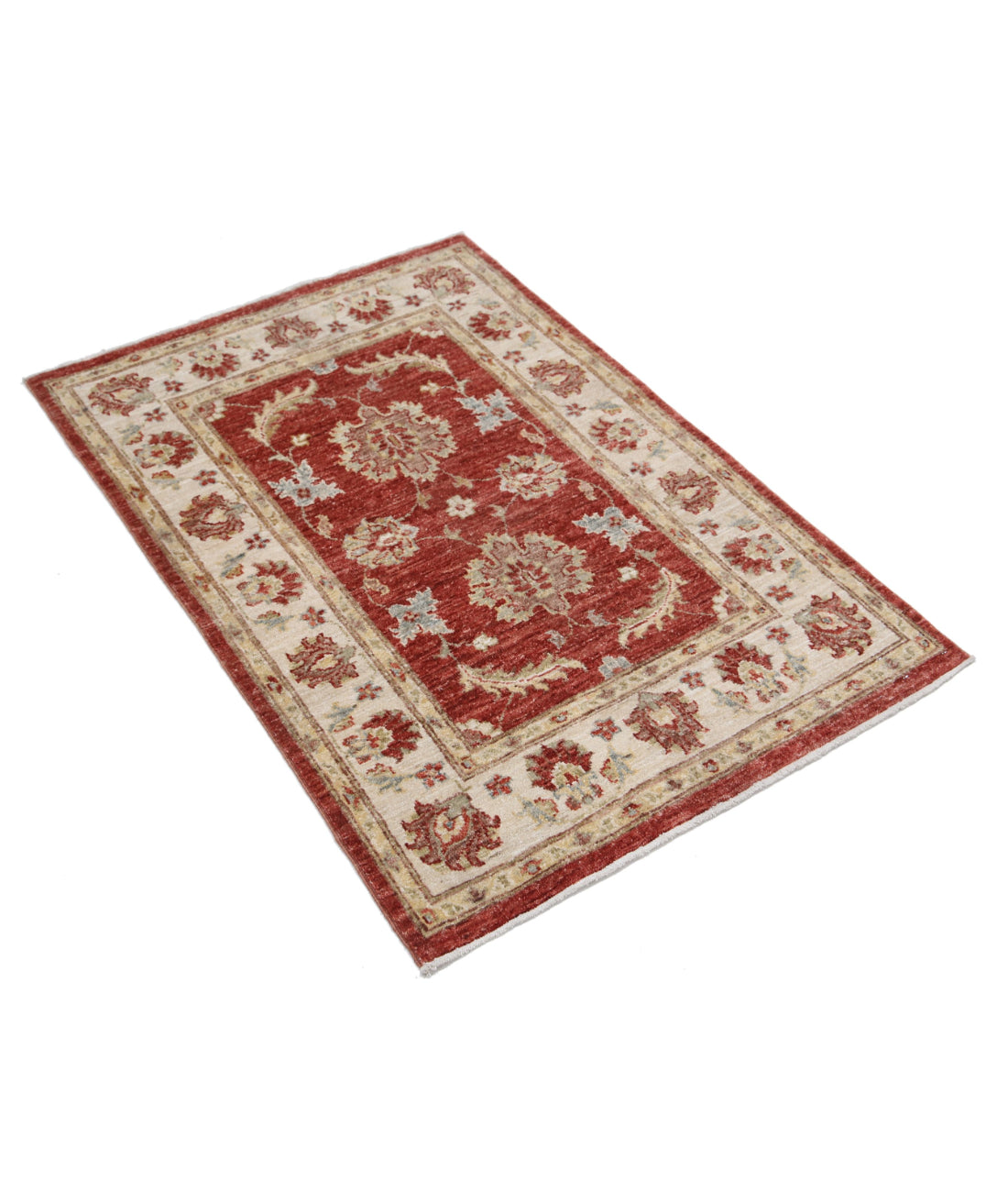 Ziegler 2'9'' X 4'1'' Hand-Knotted Wool Rug 2'9'' x 4'1'' (83 X 123) / Red / Ivory