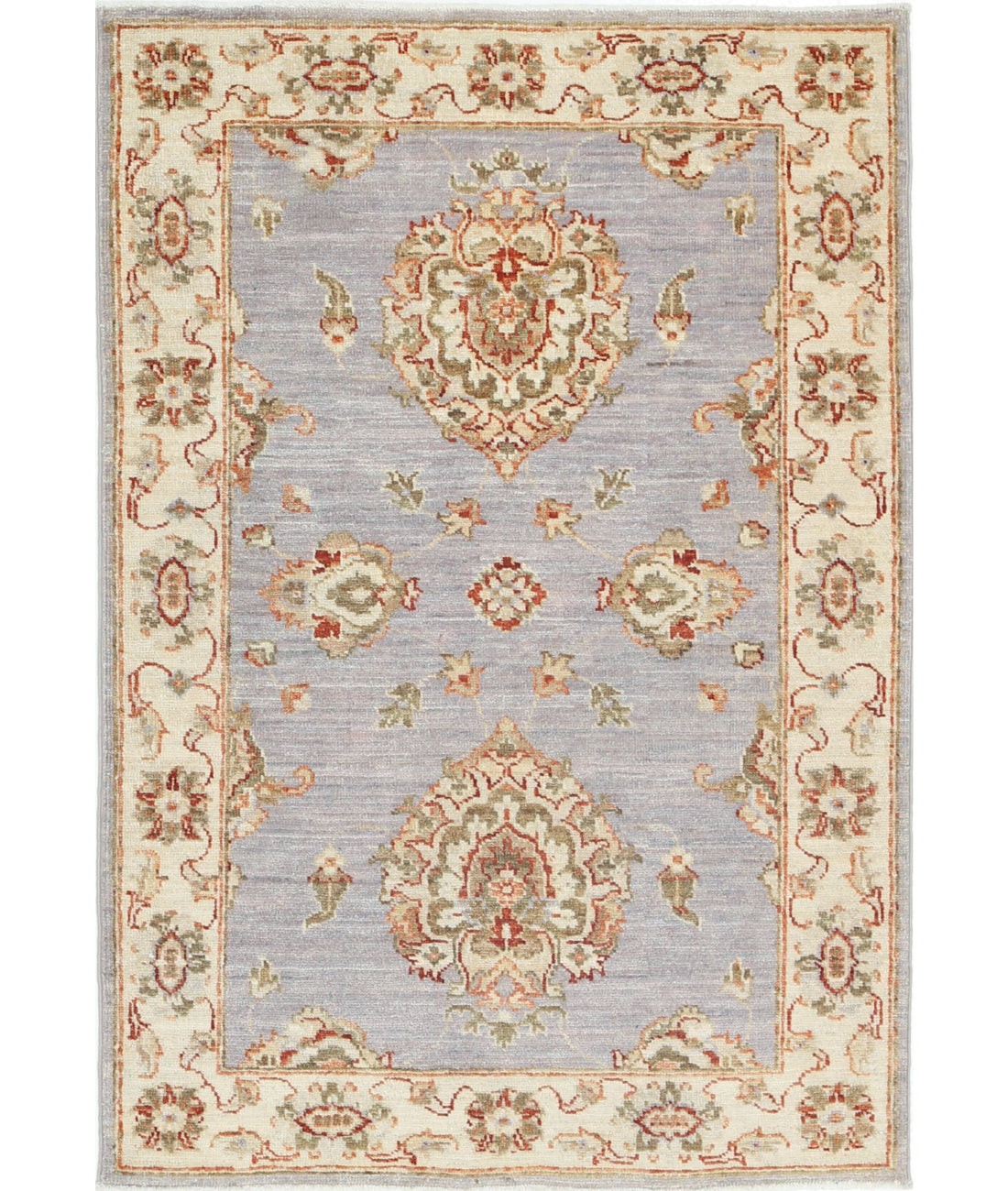 Ziegler 2'8'' X 3'11'' Hand-Knotted Wool Rug 2'8'' x 3'11'' (80 X 118) / Grey / Ivory