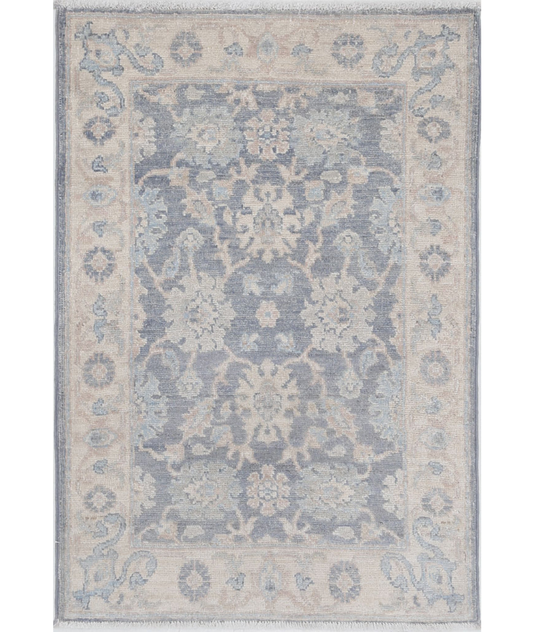 Serenity 2'0'' X 2'11'' Hand-Knotted Wool Rug 2'0'' x 2'11'' (60 X 88) / Grey / Ivory