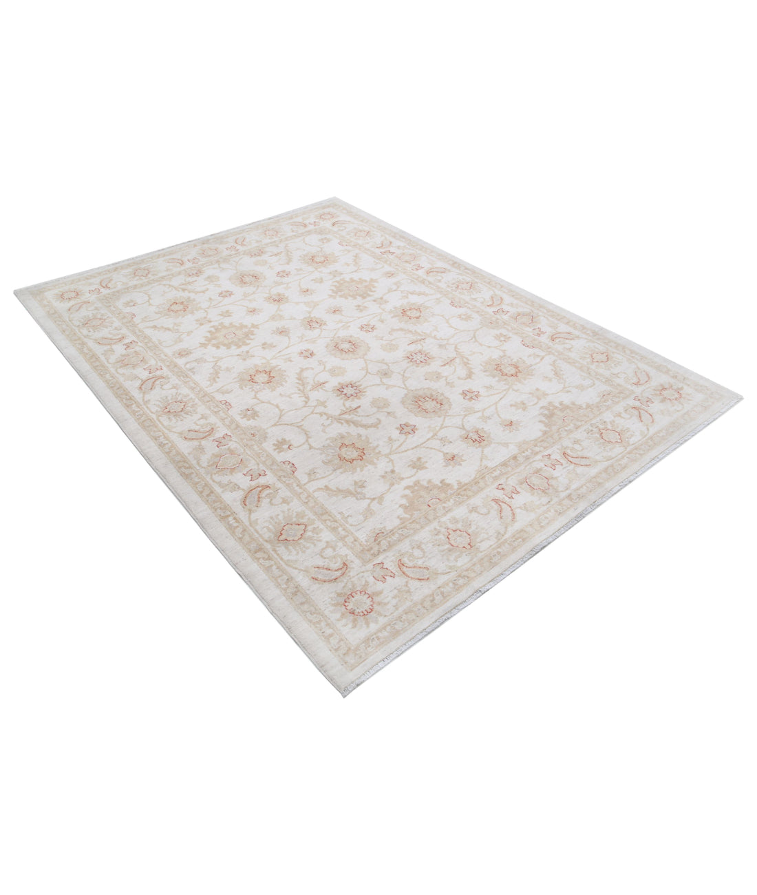Serenity 5'8'' X 7'6'' Hand-Knotted Wool Rug 5'8'' x 7'6'' (170 X 225) / Ivory / Ivory