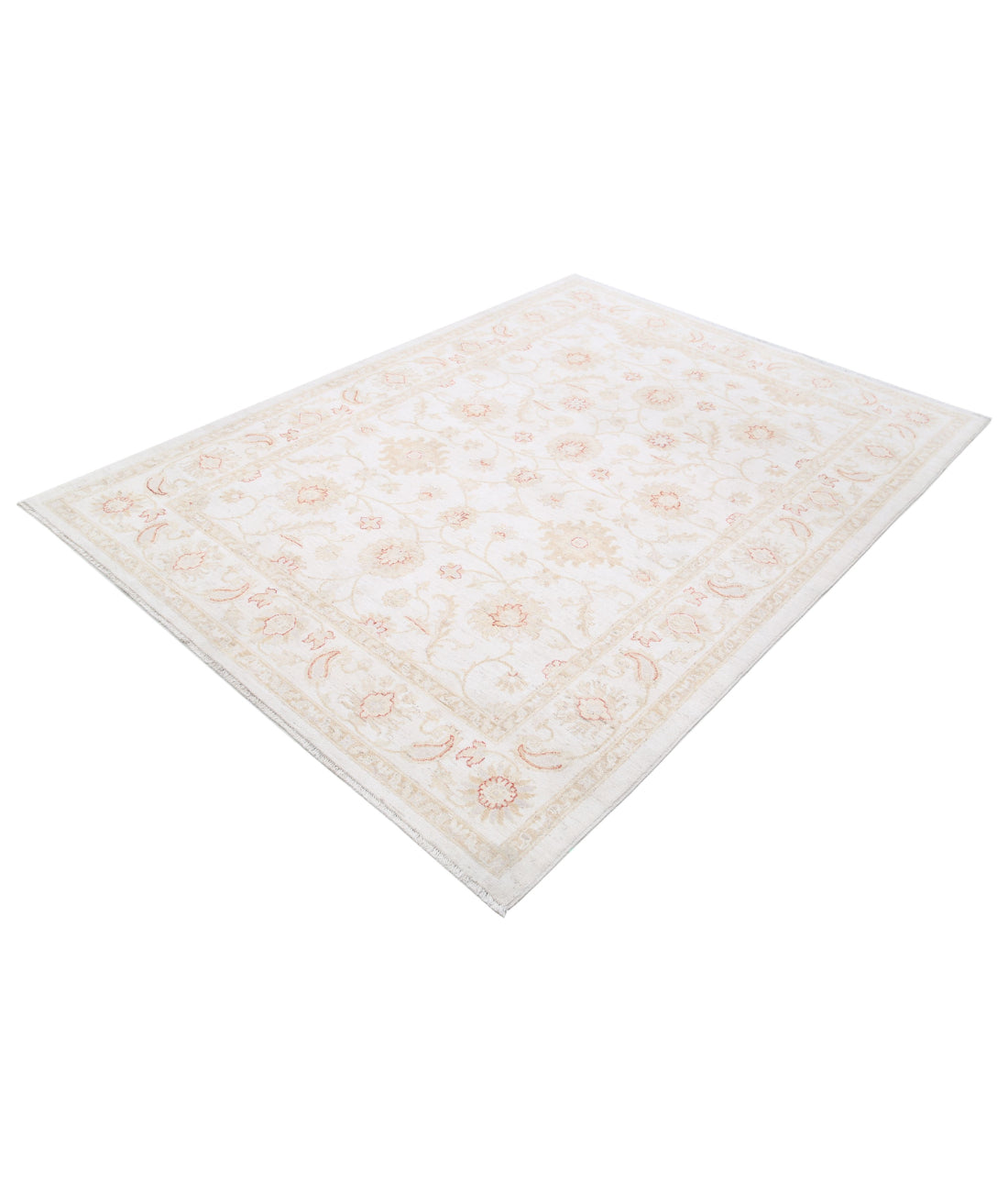 Serenity 5'8'' X 7'6'' Hand-Knotted Wool Rug 5'8'' x 7'6'' (170 X 225) / Ivory / Ivory