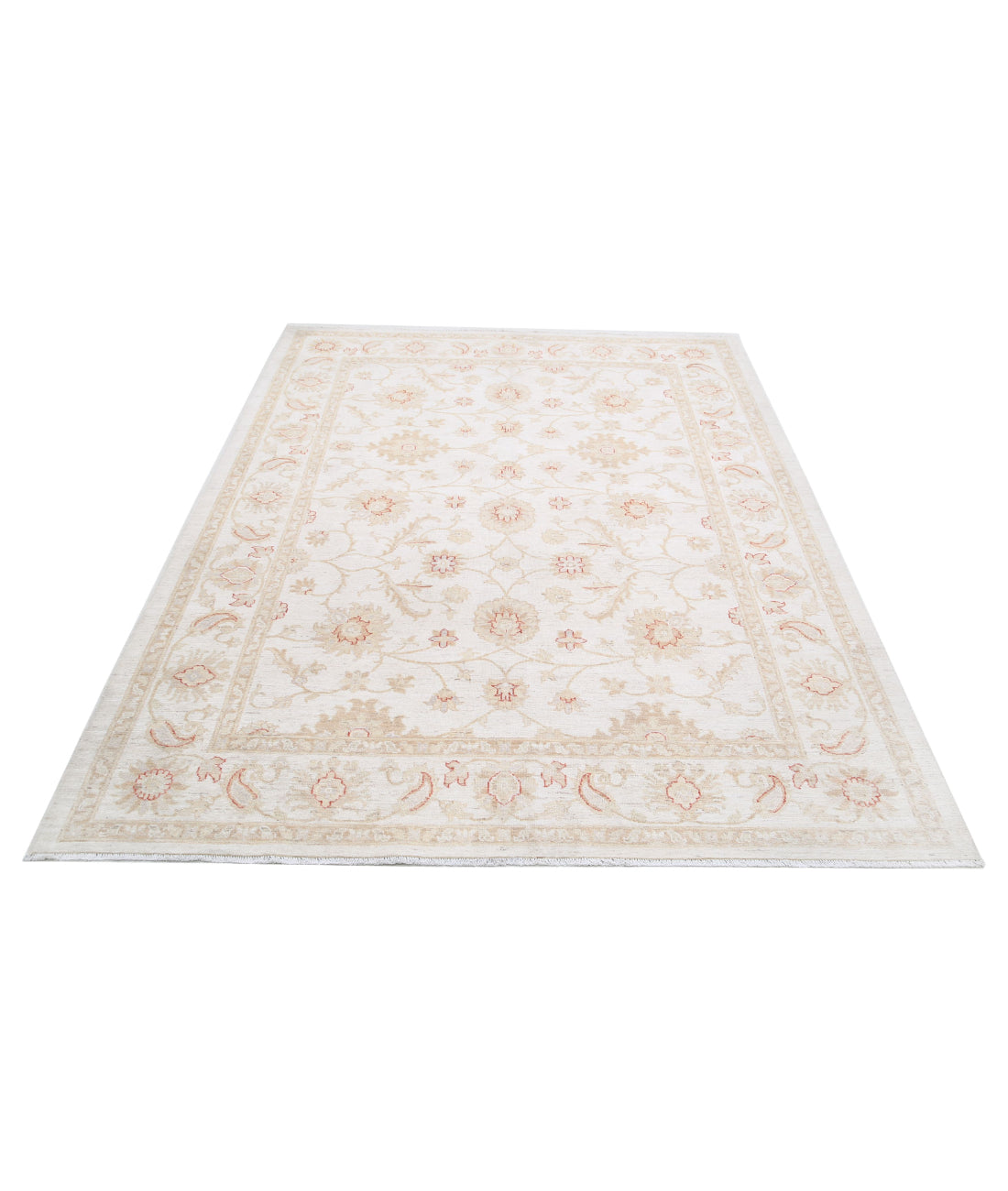 Serenity 5'8'' X 7'6'' Hand-Knotted Wool Rug 5'8'' x 7'6'' (170 X 225) / Ivory / Ivory