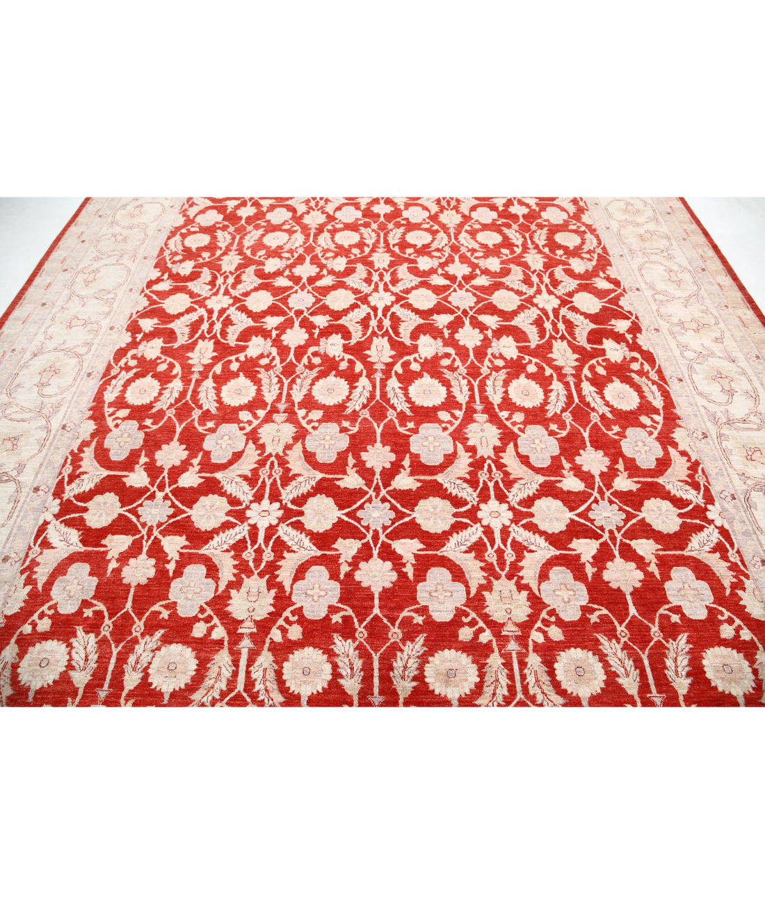 Ziegler 9'11'' X 13'7'' Hand-Knotted Wool Rug 9'11'' x 13'7'' (298 X 408) / Red / Ivory