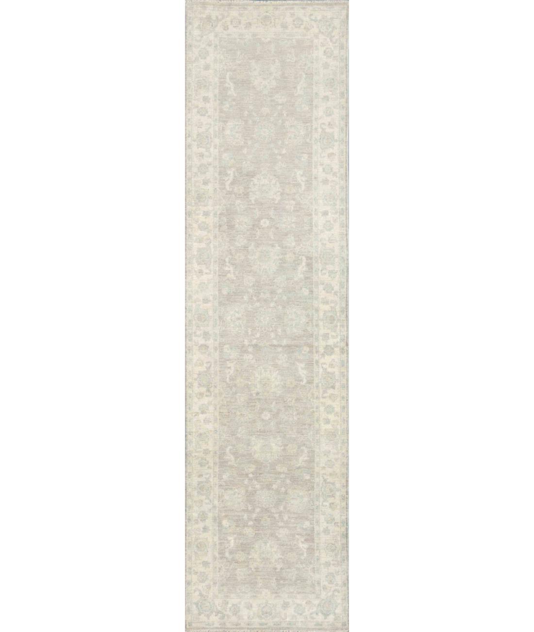 Hand Knotted Serenity Wool Rug - 2'10'' x 10'0'' 2' 10" X 10' 0" ( 86 X 305 ) / Grey / Ivory