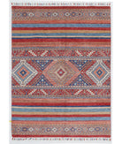 Hand Knotted Khurjeen Wool Rug - 4'10'' x 6'6'' 4' 10" X 6' 6" ( 147 X 198 ) / Multi / Blue