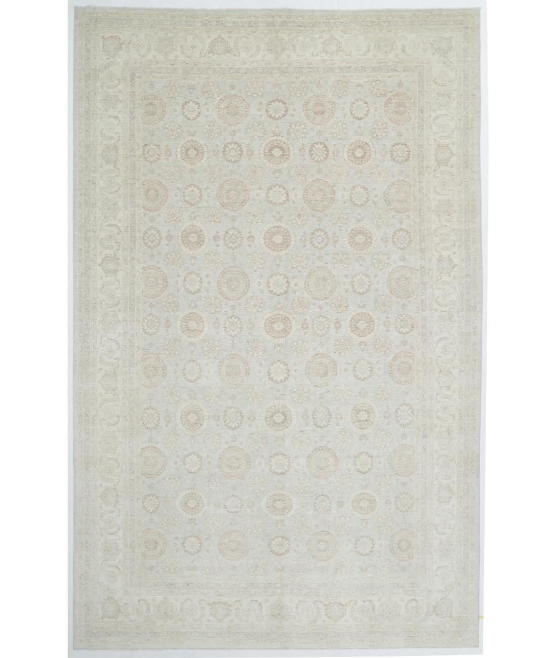 Hand Knotted Serenity Wool Rug - 11'7'' x 18'1'' 11' 7" X 18' 1" ( 353 X 551 ) / Blue / Ivory