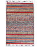 Hand Knotted Khurjeen Wool Rug - 2'7'' x 4'0'' 2' 7" X 4' 0" ( 79 X 122 ) / Multi / Red
