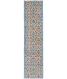 Hand Knotted Ziegler Farhan Wool Rug - 2'11'' x 11'10'' 2' 11" X 11' 10" ( 89 X 361 ) / Blue / Rust