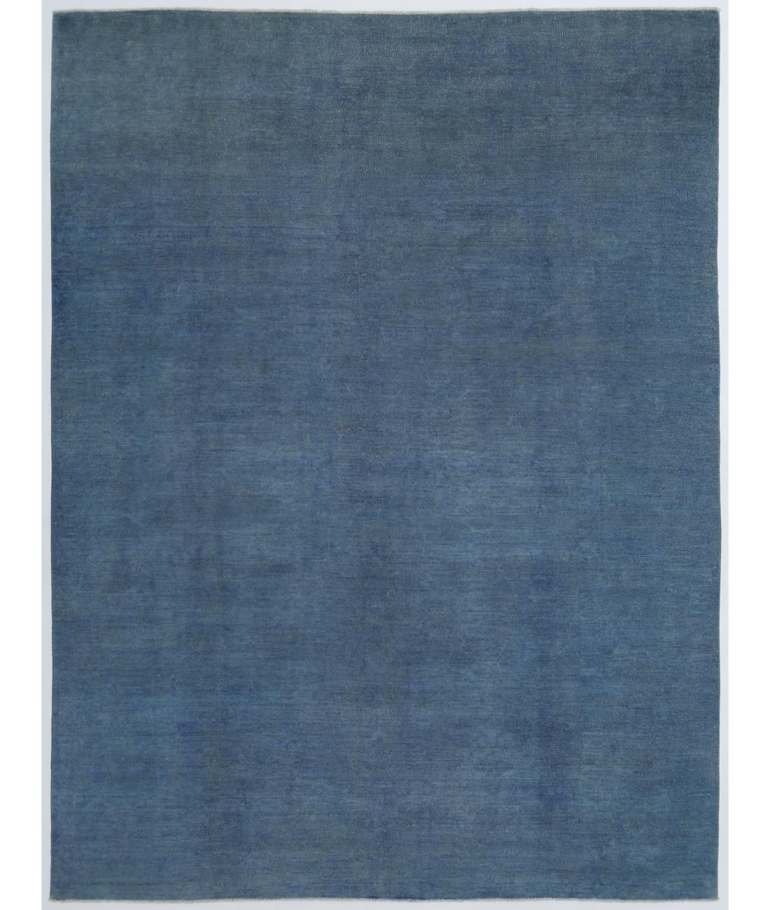 Hand Knotted Overdye Wool Rug - 8'9'' x 11'6'' 8' 9" X 11' 6" ( 267 X 351 ) / Blue / Blue