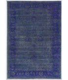 Hand Knotted Overdye Wool Rug - 6'6'' x 9'5'' 6' 6" X 9' 5" ( 198 X 287 ) / Blue / Purple