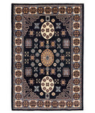 Hand Knotted Khotan Wool Rug - 5'11'' x 8'9'' 5' 11" X 8' 9" ( 180 X 267 ) / Blue / Ivory