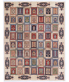 Hand Knotted Ziegler Farhan Gul Wool Rug - 9'1'' x 11'6'' 9' 1" X 11' 6" ( 277 X 351 ) / Ivory / Multi
