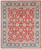 Hand Knotted Ziegler Farhan Gul Wool Rug - 8'9'' x 10'6'' 8' 9" X 10' 6" ( 267 X 320 ) / Red / Blue