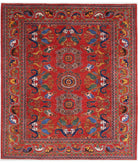 Hand Knotted Nomadic Caucasian Humna Wool Rug - 8'7'' x 9'9'' 8' 7" X 9' 9" ( 262 X 297 ) / Red / N/A